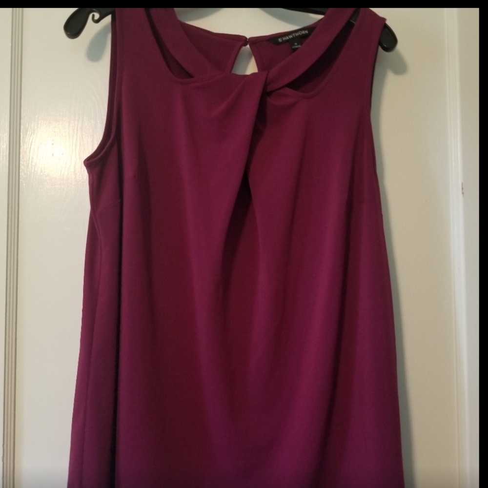 41 Hawthorn Blouse Jaslinda Twist Neckline 1X Raspberry EUC